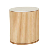 Benjamin Ripple Marble Bedside Table Natural/White