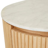 benjamin ripple bedside table natural/white