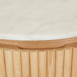 Benjamin Ripple Marble Bedside Table Natural/White