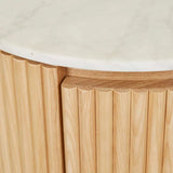 Benjamin Ripple Marble Bedside Table Natural/White