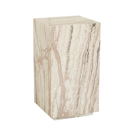Elle Block Low Plinth Onyx Travertine