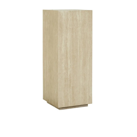 Elle Block Tall Plinth Natural Travertine