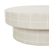 Seville Tile Coffee Table Round Pearl White