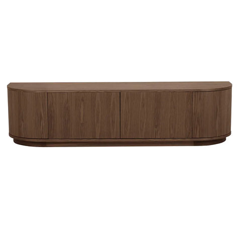 Oberon Crescent Entertainment Unit Smoked Ash 1800mm