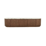 Oberon Crescent Marble Entertainment Unit Smoked Ash 2100mm