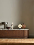 Oberon Crescent Marble Entertainment Unit Natural 2100mm