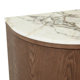 Oberon Crescent Marble Entertainment Unit Smoked Ash 2100mm