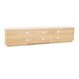 Oberon Crescent Marble Entertainment Unit Natural 2100mm