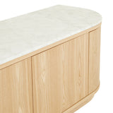 Oberon Crescent Marble Entertainment Unit Natural 2100mm