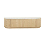 Oberon Crescent Marble Entertainment Unit Natural 1800mm