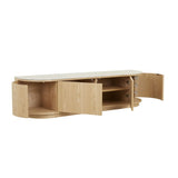 Oberon Crescent Marble Entertainment Unit Natural 1800mm