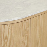 Oberon Crescent Marble Entertainment Unit Natural 1800mm