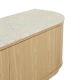 Oberon Crescent Marble Entertainment Unit Natural 1800mm