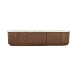 Oberon Crescent Marble Entertainment Unit Smoked Ash 1800mm