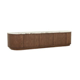 Oberon Crescent Marble Entertainment Unit Smoked Ash 1800mm