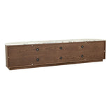 Oberon Crescent Marble Entertainment Unit Smoked Ash 1800mm