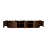 Oberon Crescent Marble Entertainment Unit Smoked Ash 1800mm
