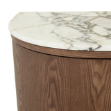 Oberon Crescent Marble Entertainment Unit Smoked Ash 1800mm