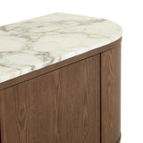Oberon Crescent Marble Entertainment Unit Smoked Ash 1800mm