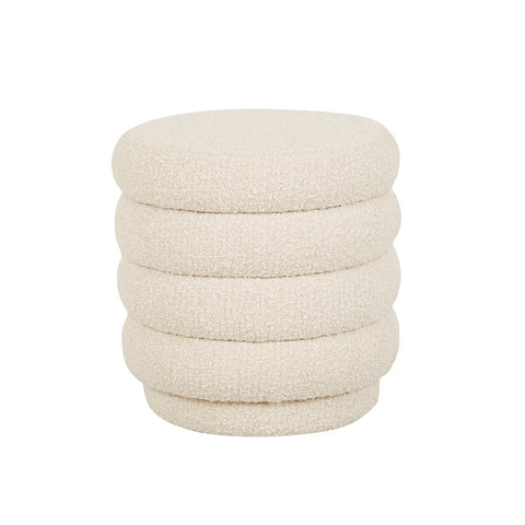 Kennedy Ribbed Ottoman Beige Boucle