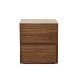 Marcel Bedside Two Drawer Walnut