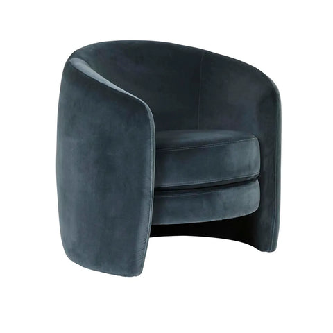 Kennedy Tenner Chair Blue Charcoal Velvet