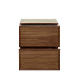 Marcel Bedside Two Drawer Walnut