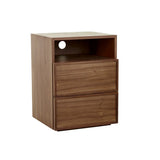 Marcel Bedside Open Two Drawer Walnut