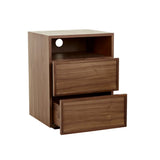 Marcel Bedside Open Two Drawer Walnut