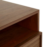 Marcel Bedside Open Two Drawer Walnut