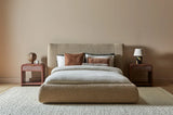 Madrid Curve Bed Queen Beige Chunky Boucle