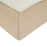 Madrid Curve Bed Queen Beige Chunky Boucle
