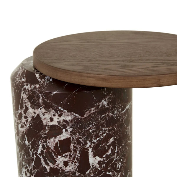 Pablo Side Table Smoked Ash/Rouge Marble – the design library