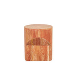 Atlas Pinnacle Side Table Satin Red Travertine