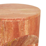 Atlas Pinnacle Side Table Satin Red Travertine