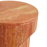 Atlas Pinnacle Side Table Satin Red Travertine