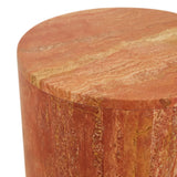 Atlas Pinnacle Side Table Satin Red Travertine