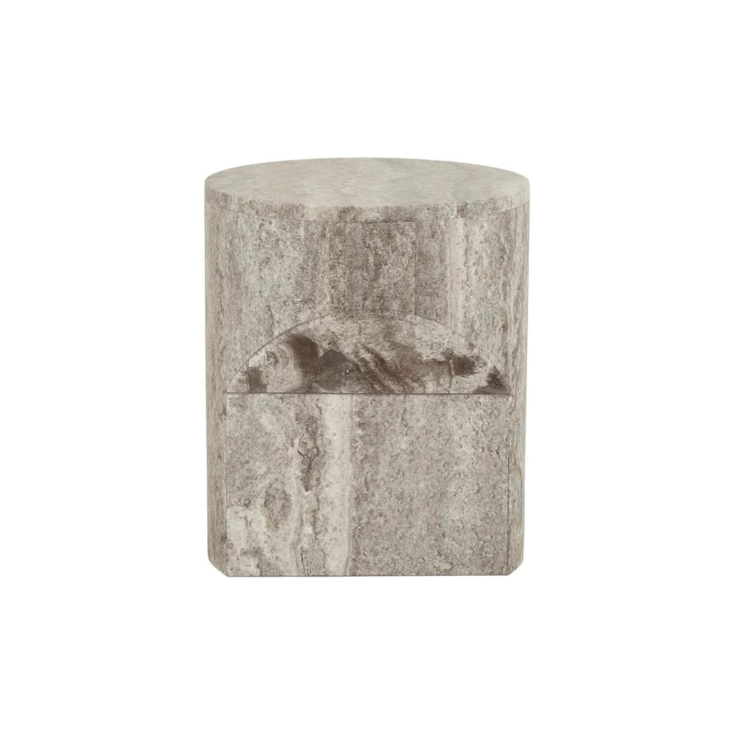 Atlas Pinnacle Side Table Satin Grey Travertine