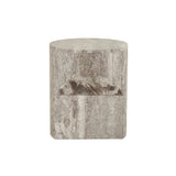 Atlas Pinnacle Side Table Satin Grey Travertine