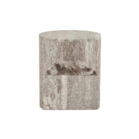 Atlas Pinnacle Side Table Satin Grey Travertine