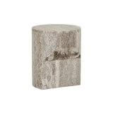 Atlas Pinnacle Side Table Satin Grey Travertine
