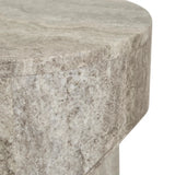 Atlas Pinnacle Side Table Satin Grey Travertine