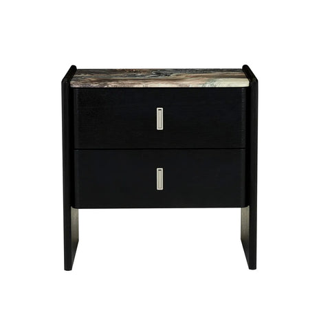 Pearce Marble Bedside Tall Storm Black
