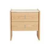 Pearce Marble Bedside Tall Travertine Natural