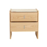 Pearce Marble Bedside Tall Travertine Natural