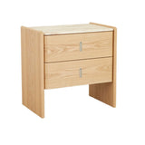 Pearce Marble Bedside Tall Travertine Natural
