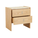 Pearce Marble Bedside Tall Travertine Natural