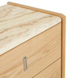 Pearce Marble Bedside Tall Travertine Natural