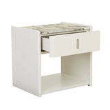 Pearce Marble Bedside One Drawer Bone