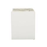 Pearce Marble Bedside One Drawer Bone